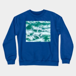 Aqua Green Summer Ocean Waves Crewneck Sweatshirt